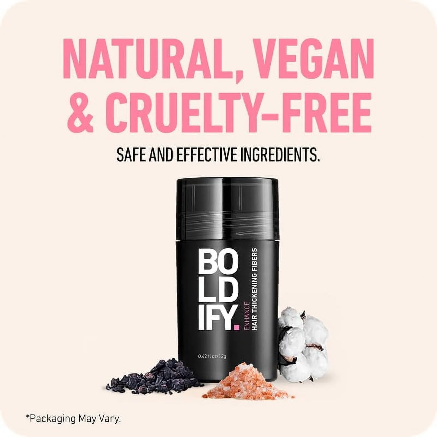 BOLDIFY Hair Thickening Fibers instantly conceal thinning hair with ultra fine plant based fibers for a fuller, natural look.