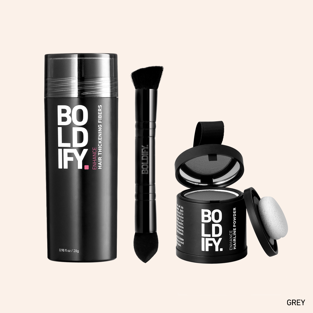 Grey Hair Thickening Fibers and Hairline Powder BOLDIFY