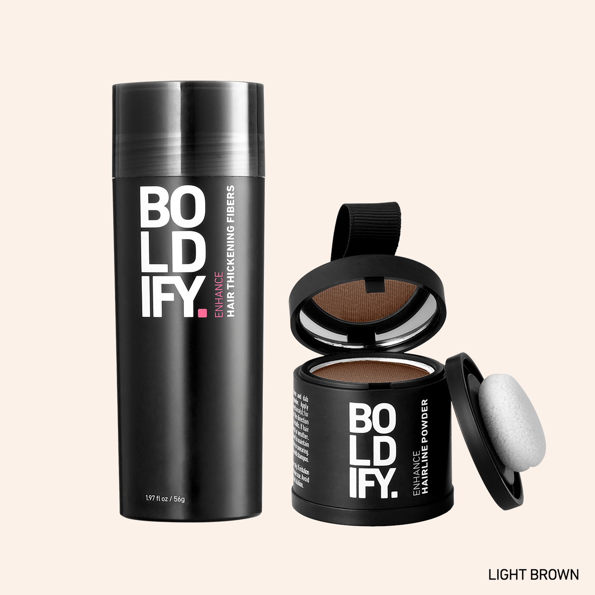 Build & Conceal Bundle: Hairline Powder & Hair Fibers - BOLDIFY