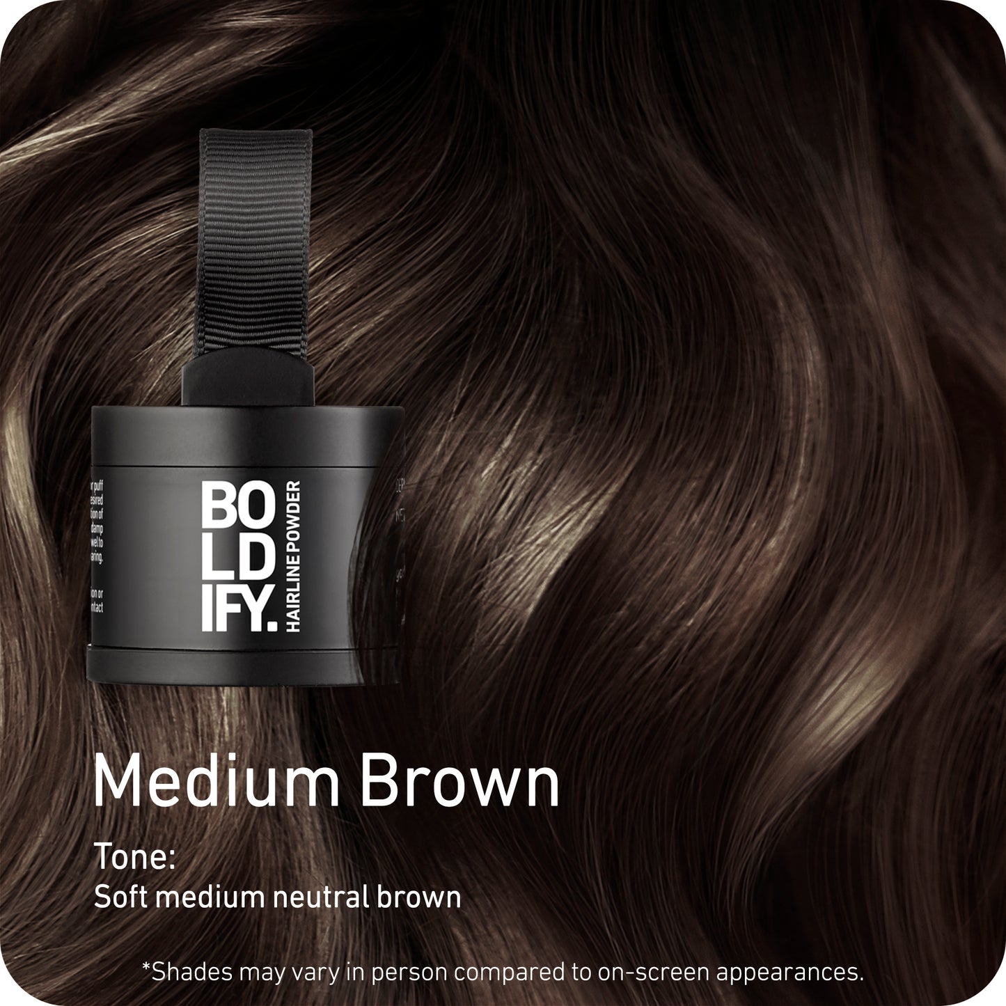 BOLDIFY Root Touch Up Powder with Brush, Covers Thinning Hair & Grays, Water-Resistant